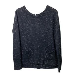 Halogen Black Sparkly Long Sleeve Shiny Women Sweater Medium BRAND NEW